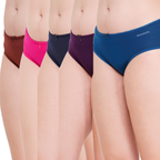 Wonnita Micro Modal Mid-Waist Hipster Panty – Pack of 5 (Assorted Colors)