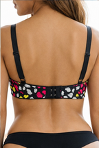 Wonnita Black Printed Padded T-Shirt Bra | Soft Pads, Power Net Support