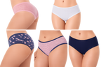 Wonnita Cotton Spandex Mid-Waist Hipster Panties  Pack of 5 | Assorted Colors & Prints